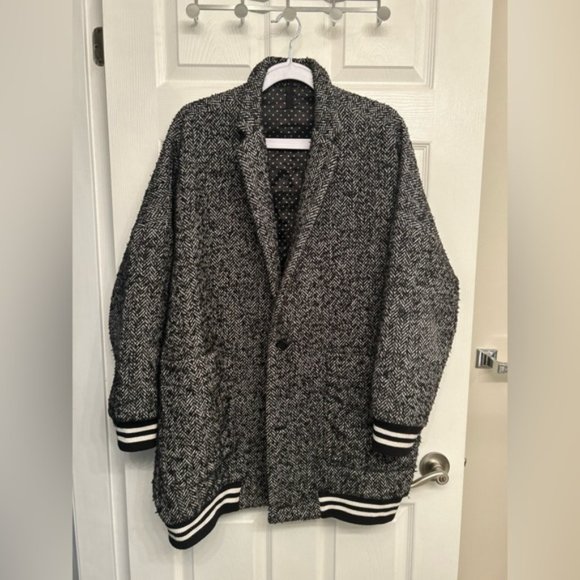 Munsoo Kwon Other - SOLD Munsoo Kwon Oversized Peacoat / Varsity Trim Jacket